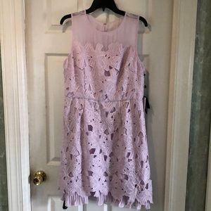 Purple lace cocktail dress